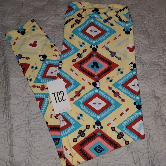 NWT TC2 DISNEY LULAROE LEGGINGS MICKEY AND MINNIE - Picture 1 of 4